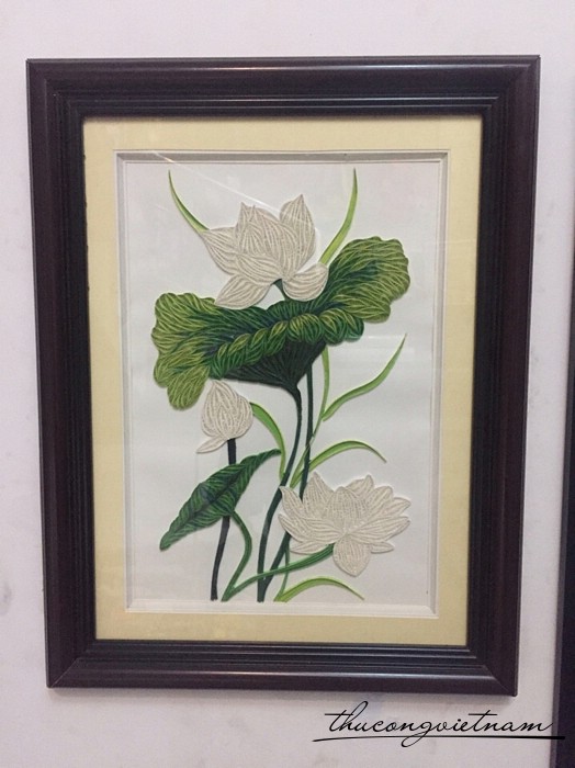 Tranh Tết quilling hoa sen